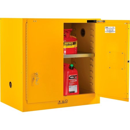 GLOBAL INDUSTRIAL Flammable Cabinet, Self Close Single Door, 22 Gallon, 35Wx33Dx35H 316093